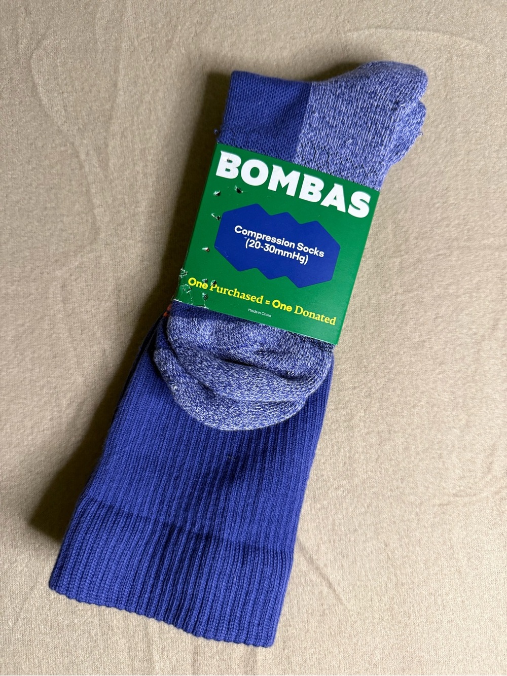 Bombas Compression Socks 20-30mmHg Knee High Midweight Blue Medium NWT